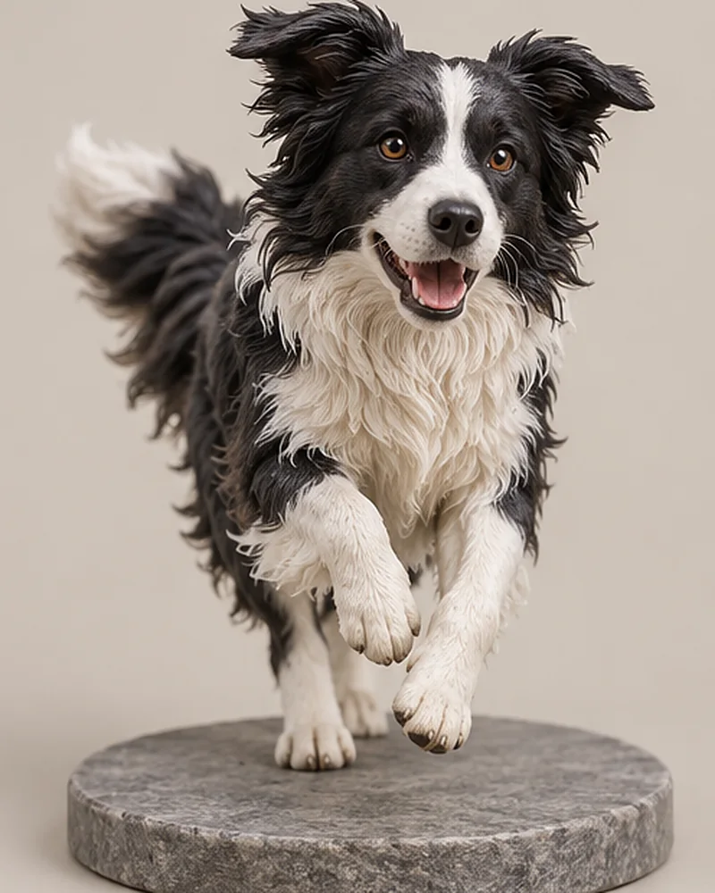 Border collie mid-run