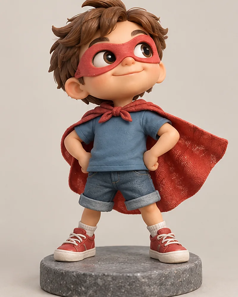 Little hero in a cape