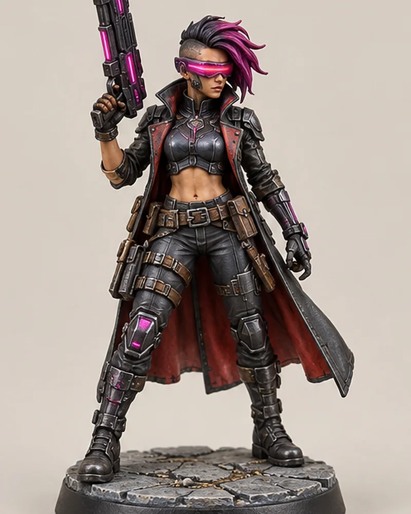 Cyberpunk mercenary, 54 mm