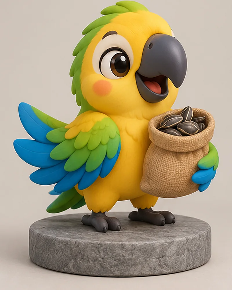 Parrot pet-store mascot