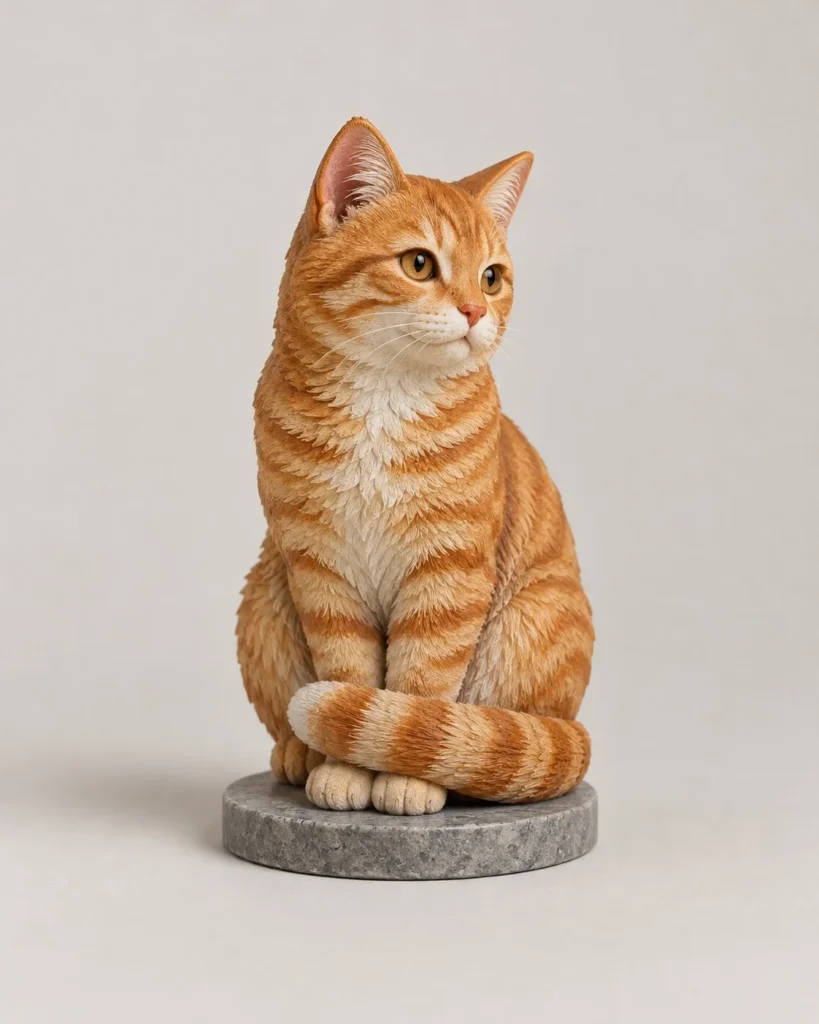 Ginger tabby, sitting
